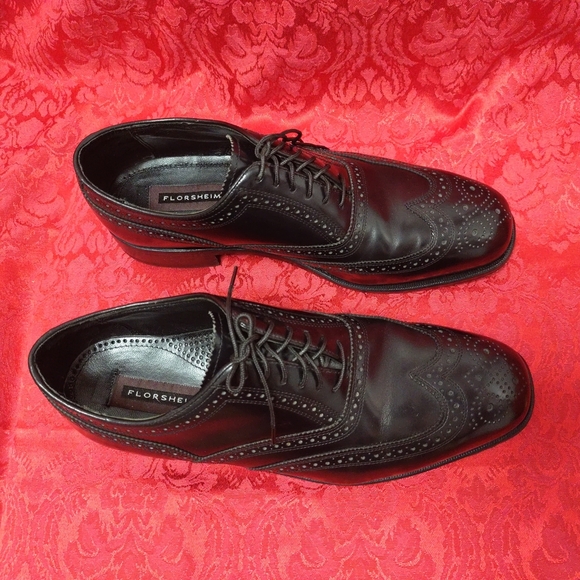 Men\'s Leather Florsheim Black Lexington Wingtips Oxford Shoes Size 10D Lace Up main image 9